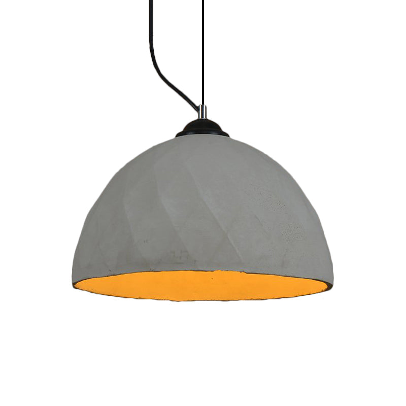 Vintage Grey Cement Mini Pendant Lamp - Dome/Oval Ceiling Light 1-Light 6’/10’ Width