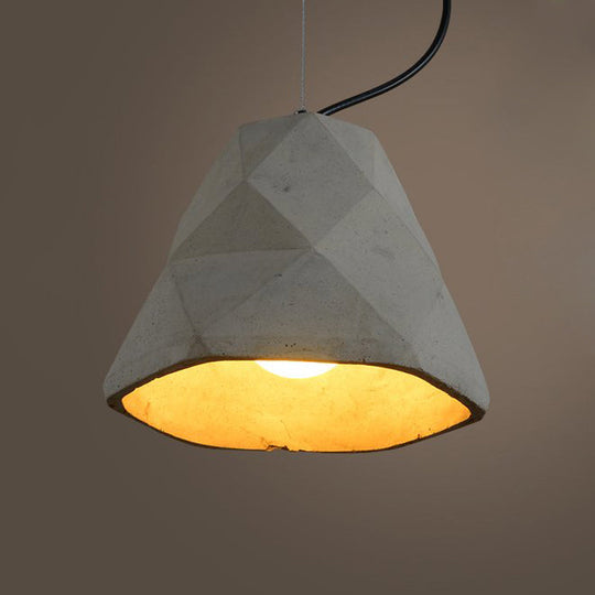 Antiqued Mini Pendant Light With Cement Shade - Grey 7’/10’ W Perfect For Restaurants
