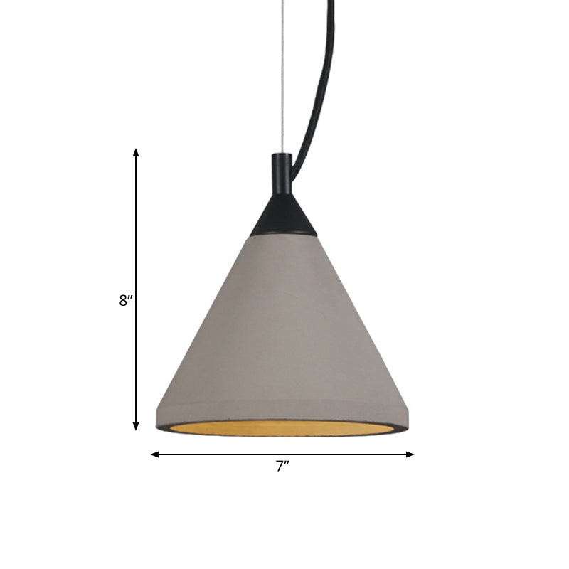 Antiqued Grey Ceiling Pendant Light With Cement Shade