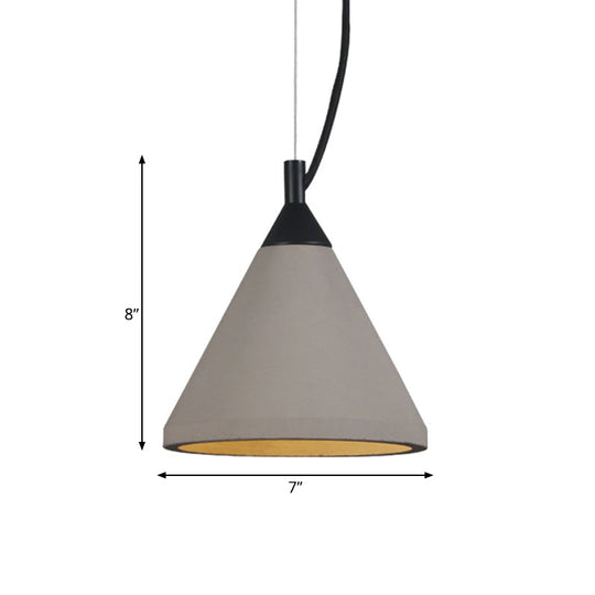 Antiqued Grey Ceiling Pendant Light With Cement Shade