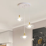 Vintage Oval Clear Glass Chandelier - Elegant Dining Room Pendant Lamp With 3 Bulbs And Stylish