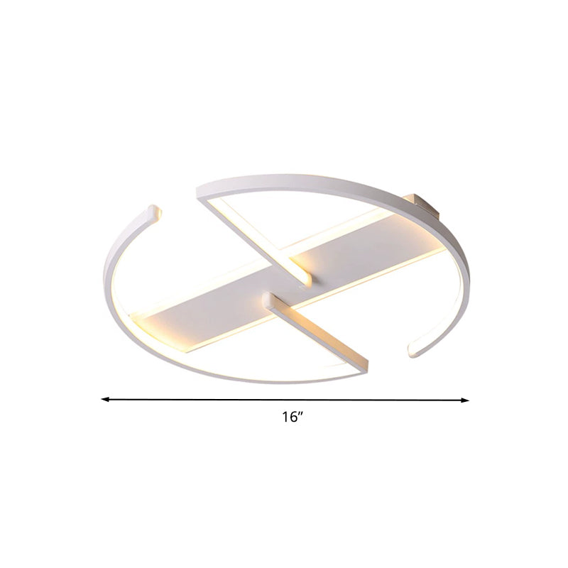 Modernist Led Flush Mount Ceiling Fixture - Acrylic Symmetric Circular Design (16’/19.5’ Wide)