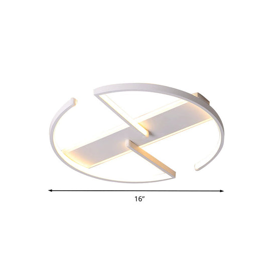 Modernist Led Flush Mount Ceiling Fixture - Acrylic Symmetric Circular Design (16’/19.5’ Wide)