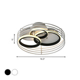 Contemporary Acrylic Flush Mount Ceiling Light With Overlapping Rings - 16’/19.5’ Wide Led