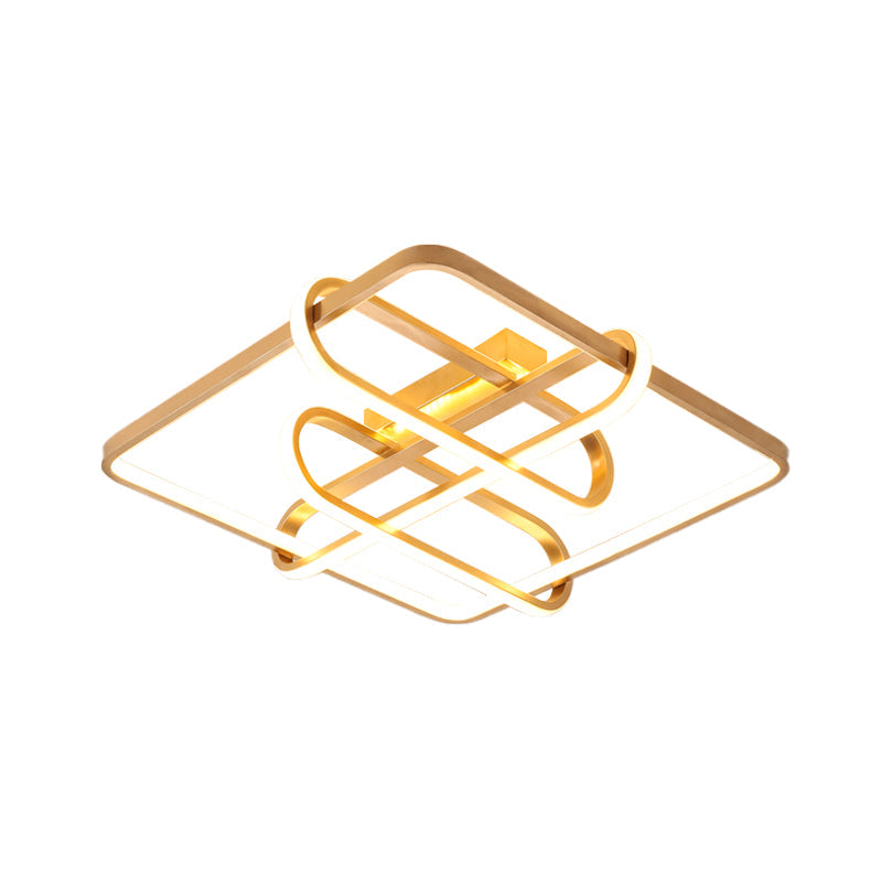 Contemporary Gold Led Acrylic Flush Mount Ceiling Light - 16.5’/20.5’ Wide