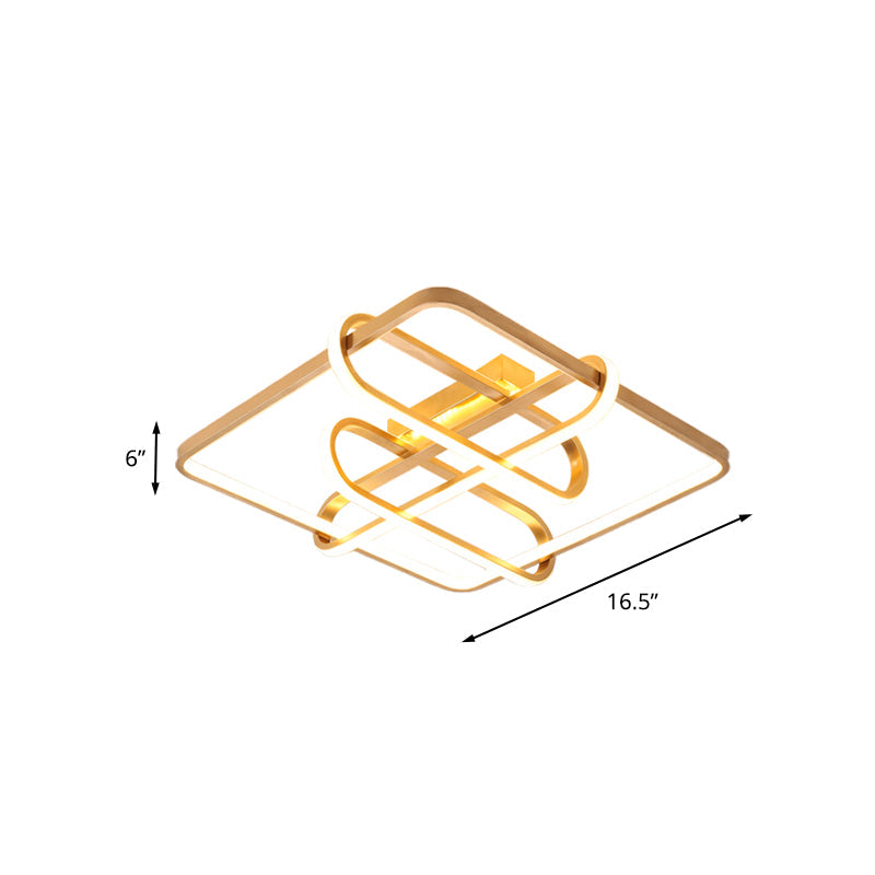 Contemporary Gold Led Acrylic Flush Mount Ceiling Light - 16.5/20.5 Wide