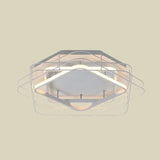 Modernist Acrylic Square Frame Flush Mount Lamp: 20.5/25 Wide Black/White Led Ceiling Fixture For