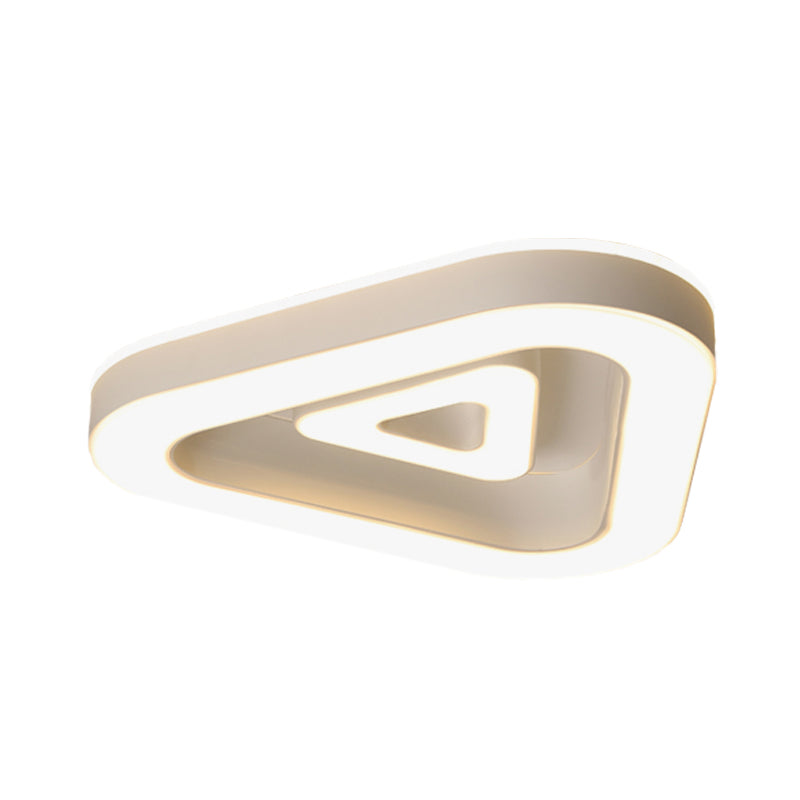 Contemporary Triangular Flush Mount Led Ceiling Light - 18’/21.5’ Wide Black/White Ideal For