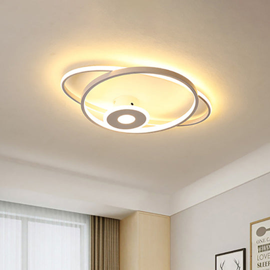 Minimalist Geometric Frame Led Flush Pendant Light For Bedroom With Warm/White Lighting
