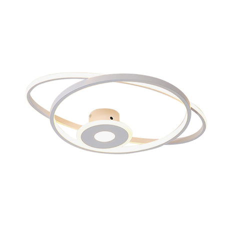 Minimalist Geometric Frame Led Flush Pendant Light For Bedroom With Warm/White Lighting