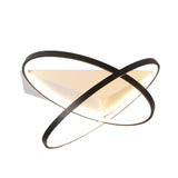Modernist Dual Rings Led Flush Mount Ceiling Lamp In Black 16.5/20.5 W