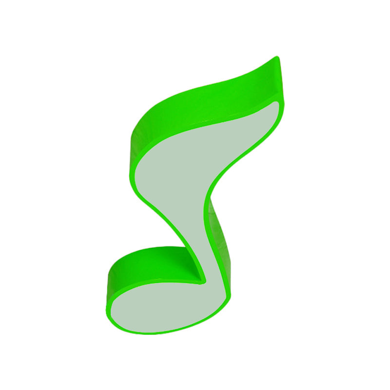Musical Note Led Ceiling Lamp In Red/Green/Yellow For Kindergarten