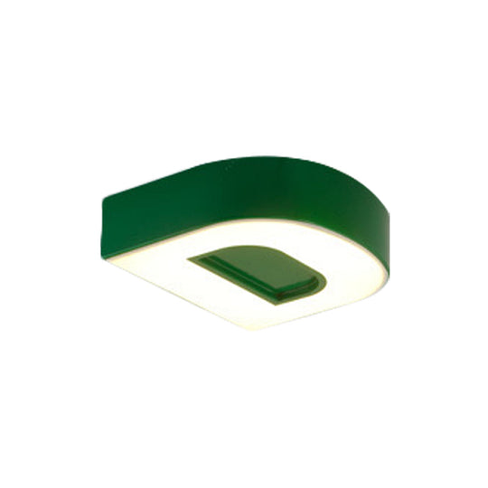 Kid’s Alphabet Led Flush Mount Light Fixture For Kindergarten - Green/Red/Blue Colors