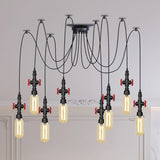 Vintage Amber Glass Multi Pendant Light - 2/3/6-Light Coffee Shop Led Swag Suspension Lamp In Black