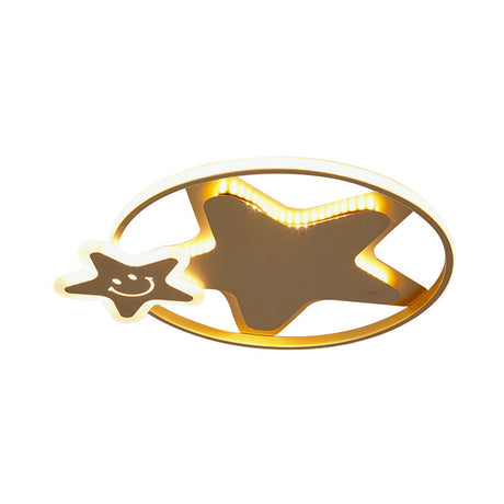 Golden Nordic Mountain/Starfish Acrylic Led Flush Light For Bedroom