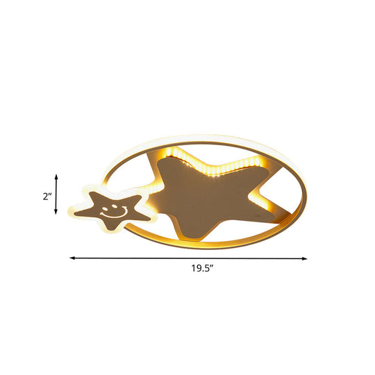 Golden Nordic Mountain/Starfish Acrylic Led Flush Light For Bedroom