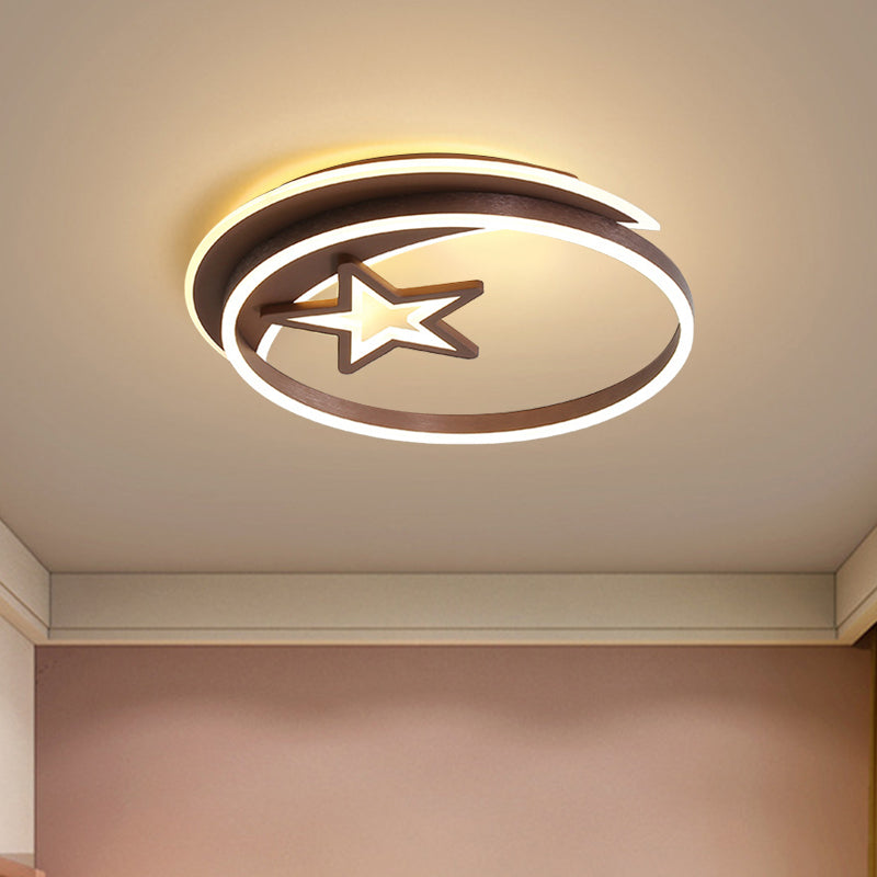 Nordic Style Led Flushmount Ceiling Lamp In Gold/Coffee - Perfect For Bedrooms Coffee