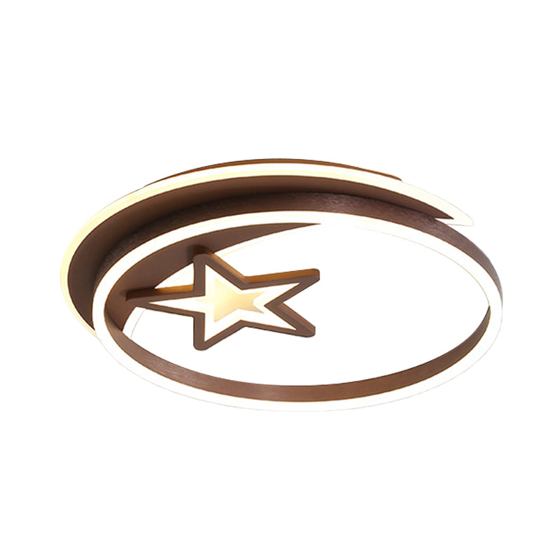 Nordic Style Led Flushmount Ceiling Lamp In Gold/Coffee - Perfect For Bedrooms