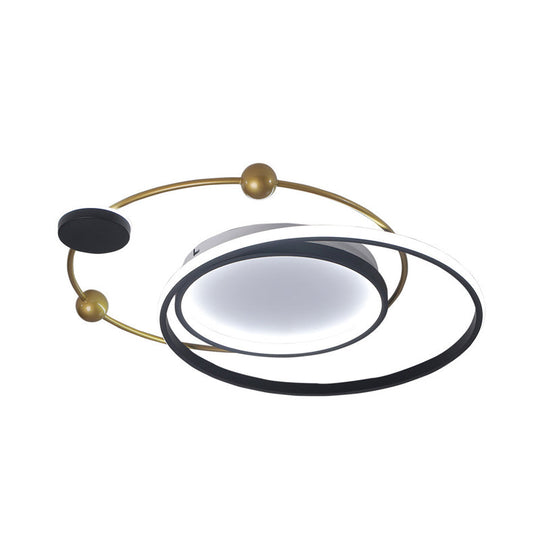 Cartoon Style Led Acrylic Universe Flush Light Fixture - Gold With White/Warm Light’|