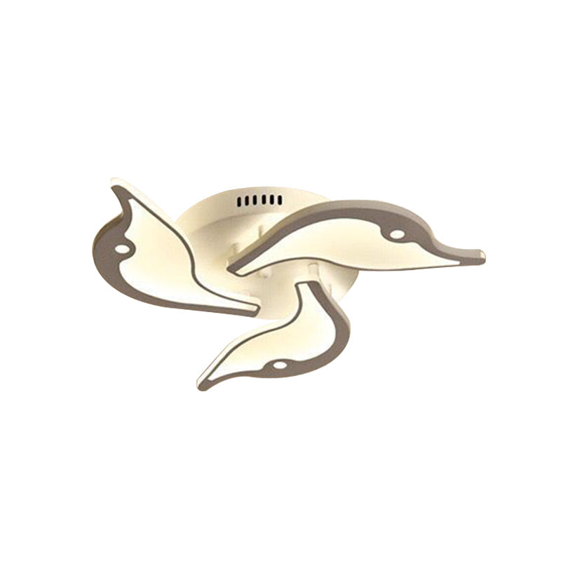 Modernist White Led Ceiling Light For Bedroom - Acrylic Flush Mount Fixture In Warm/White