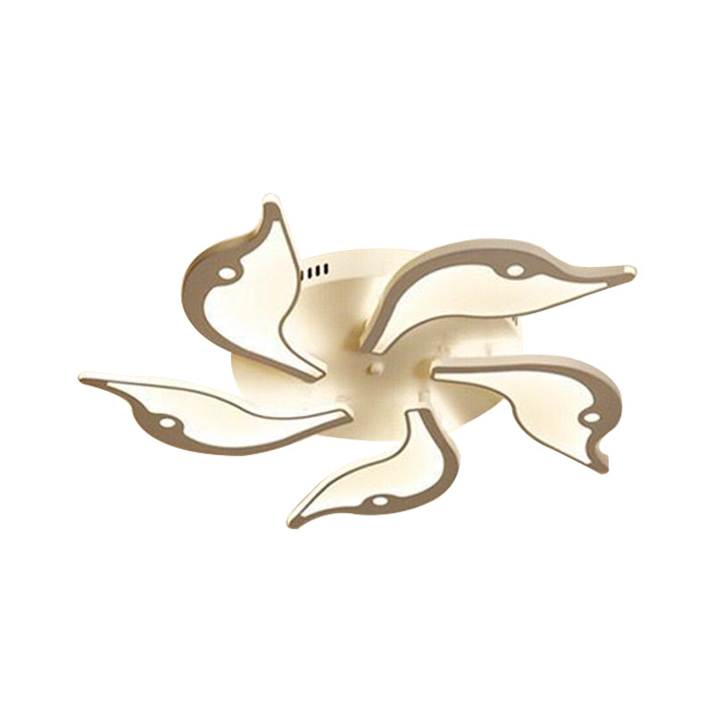 Modernist White Led Ceiling Light For Bedroom - Acrylic Flush Mount Fixture In Warm/White