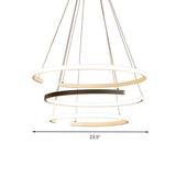 Black And White Modernist Acrylic Led Chandelier - 3 Tiers C-Shape Design Ideal For Living Room