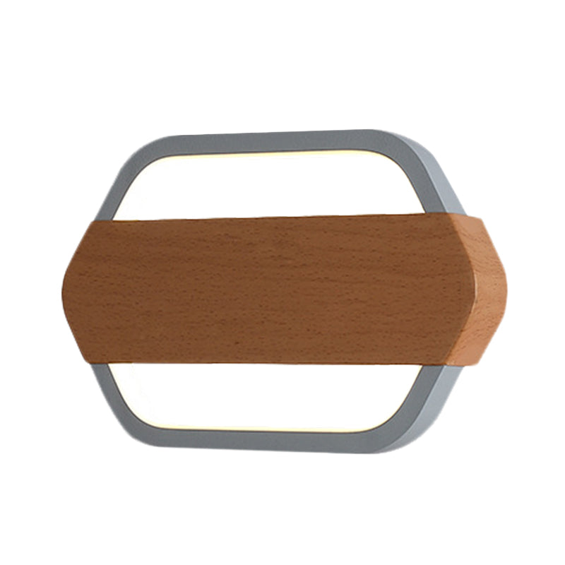 Contemporary Grey Hexagonal Led Wall Sconce For Bedroom