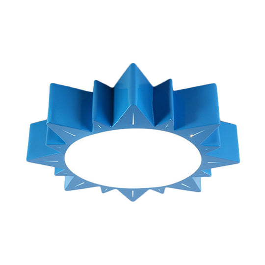 Contemporary Acrylic Led Flush Mount Lamp In Sun Design For Kindergarten