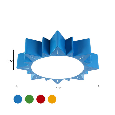 Contemporary Acrylic Led Flush Mount Lamp In Sun Design For Kindergarten