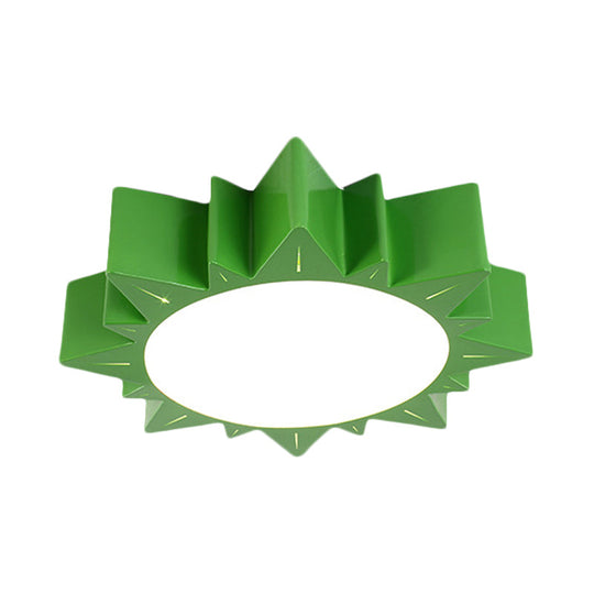 Contemporary Acrylic Led Flush Mount Lamp In Sun Design For Kindergarten