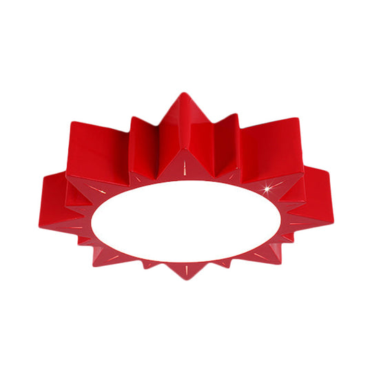 Contemporary Acrylic Led Flush Mount Lamp In Sun Design For Kindergarten