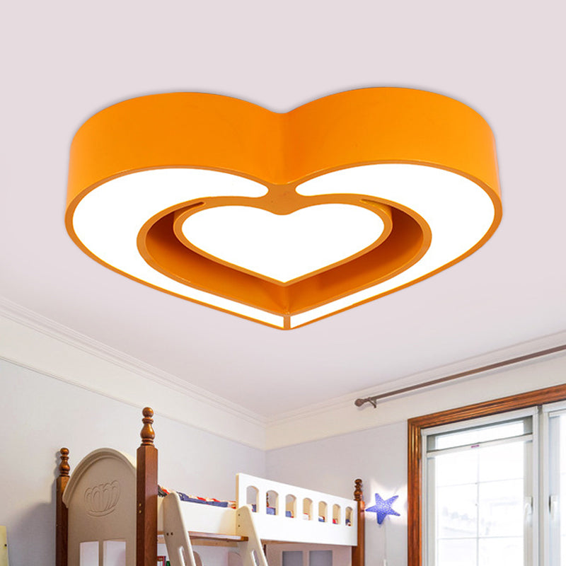 Contemporary Acrylic Led Flush Mount Ceiling Light For Bedroom - Loving Heart Design