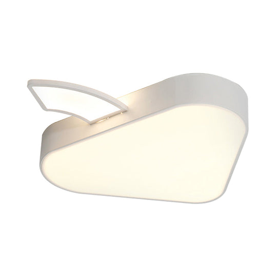 Modern Led Flush Mount Lamp With Acrylic Shade - Bedroom Ceiling Fixture In Warm/White Light