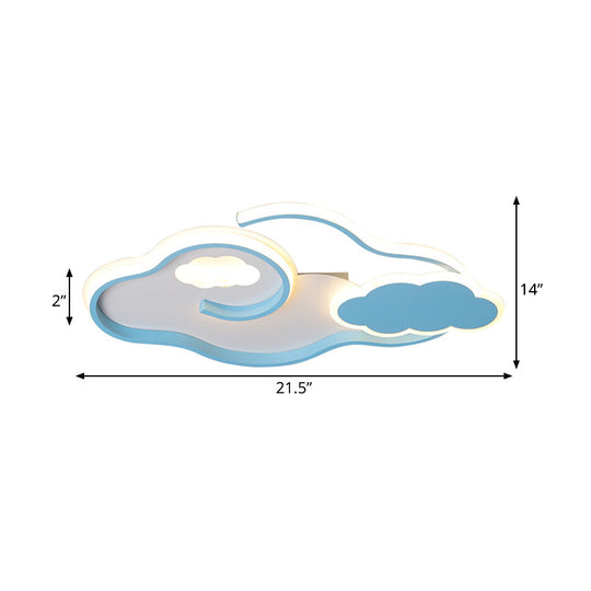 Minimalist Blue Cloud Led Ceiling Mount: Bedroom Fixture