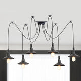 Vintage Iron Saucer Led Pendant - Black 2/3/6 Lights Bar Swag Pendulum Lamp 6 /
