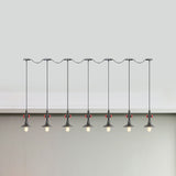 Industrial Saucer Tandem Pendant Lamp - Black (3/5/7-Bulb) For Restaurant Lighting