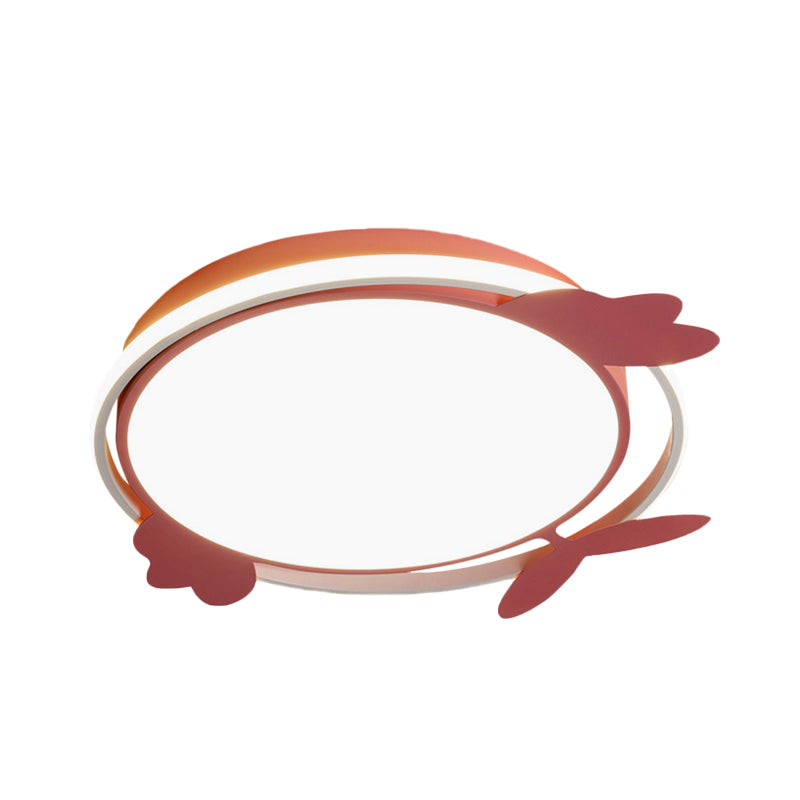 Nordic Style Bird Ceiling Light Fixture With Acrylic Led - Pink/Blue Flush Mount For Bedrooms