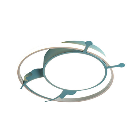 Modern Led Ceiling Lamp: Bee Design In Pink/Blue For Bedroom