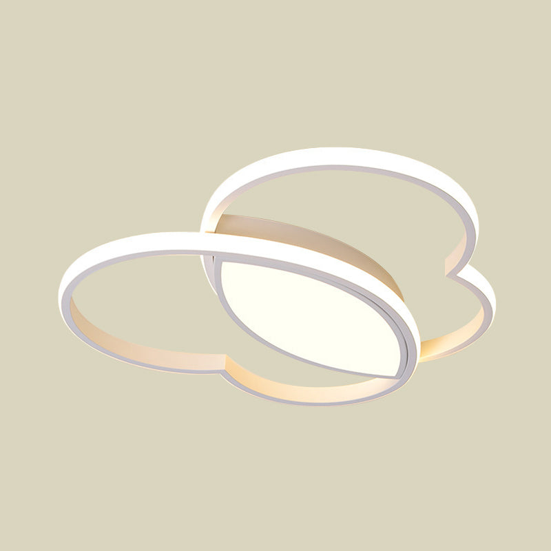 Loving Heart Led Flush Mount Ceiling Light Fixture - Nordic Style For Nursery (White/Pink/Blue)