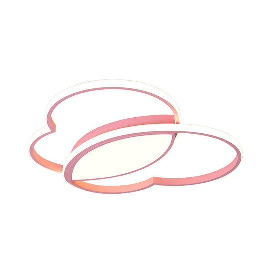 Loving Heart Led Flush Mount Ceiling Light Fixture - Nordic Style For Nursery (White/Pink/Blue)