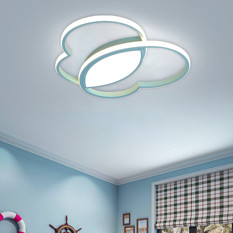 Loving Heart Led Flush Mount Ceiling Light Fixture - Nordic Style For Nursery (White/Pink/Blue)