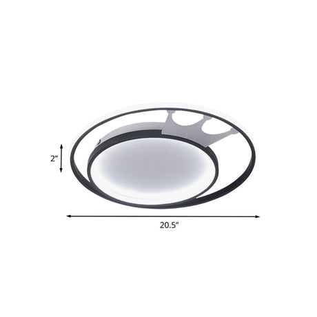 Cartoon Crown Led Flush Mount Lamp: Acrylic Ceiling Light For Living Room - White Warm/White