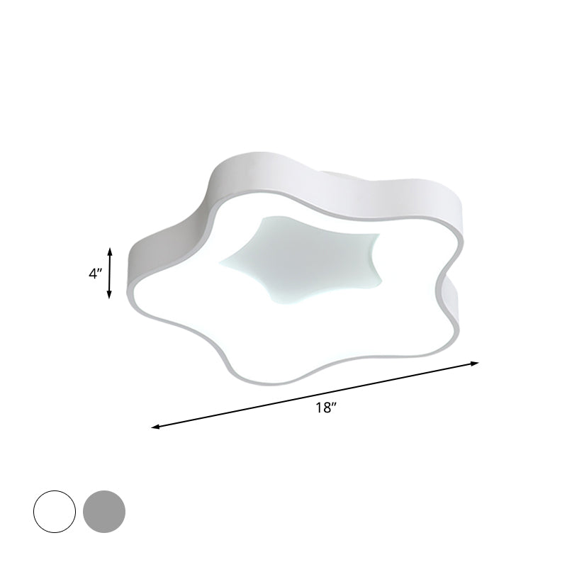 Contemporary Acrylic Led Ceiling Spotlight In White/Grey For Starry Bedroom