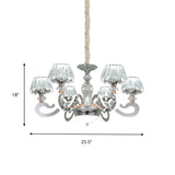 Modern Crystal Led Pendant Chandelier - 6/8 Conic Heads Ceiling Suspended