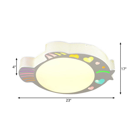 Contemporary Turbot Shaped Ceiling Mounted Led Flushmount - Acrylic White Warm/White Light Bedroom