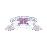 Rainbow Girls Wood Ceiling Lamp: Pink 5-Light Cartoon Flush Mount With Open Bulb Design