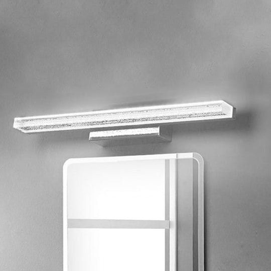 Stainless Steel Led Vanity Sconce With Acrylic Shade Warm/White Light 3 Sizes Available