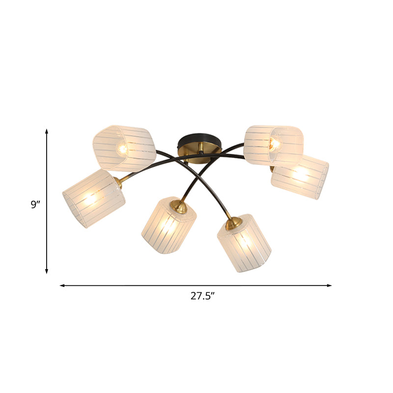 Post Modern Brass Ceiling Light With Frosted Glass - 6/8 - Light Flush Mount