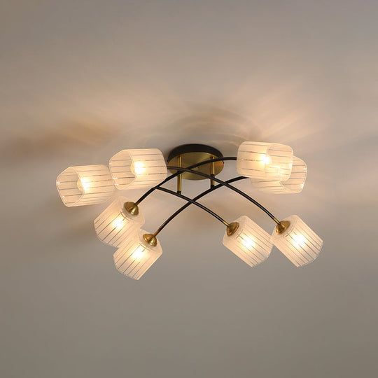 Post Modern Brass Ceiling Light With Frosted Glass - 6/8 - Light Flush Mount