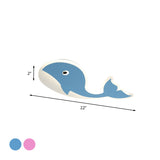 Cartoon Whale Flush Mount Lamp - Ultrathin Acrylic Led Ceiling Light For Kids Room (Pink/Blue)